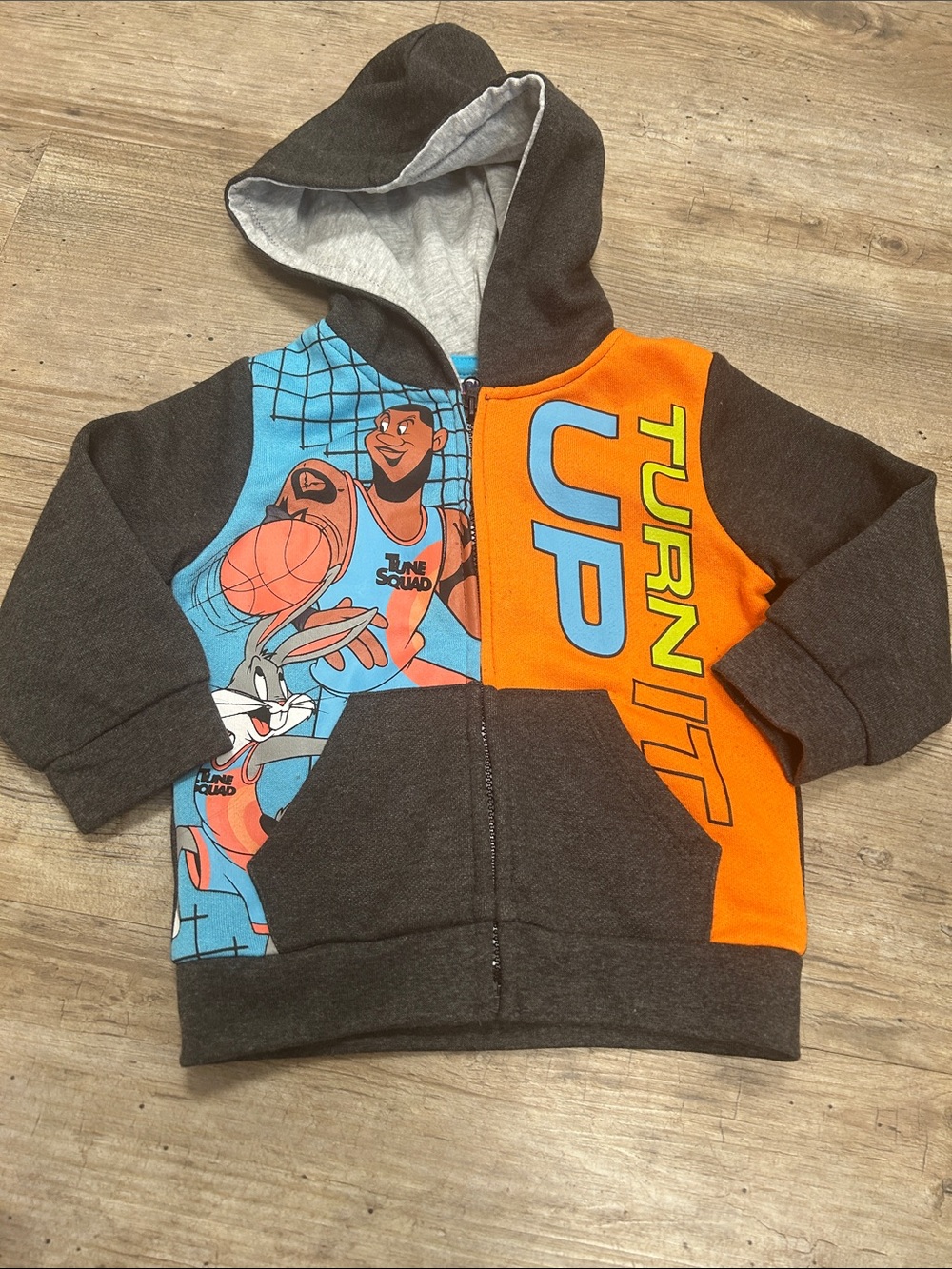 4/$20 Kids' Colorblock Graphic Zip-Up Hoodie - Space Jam Sz 12-18 mths